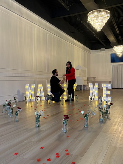 Romantic proposal setup